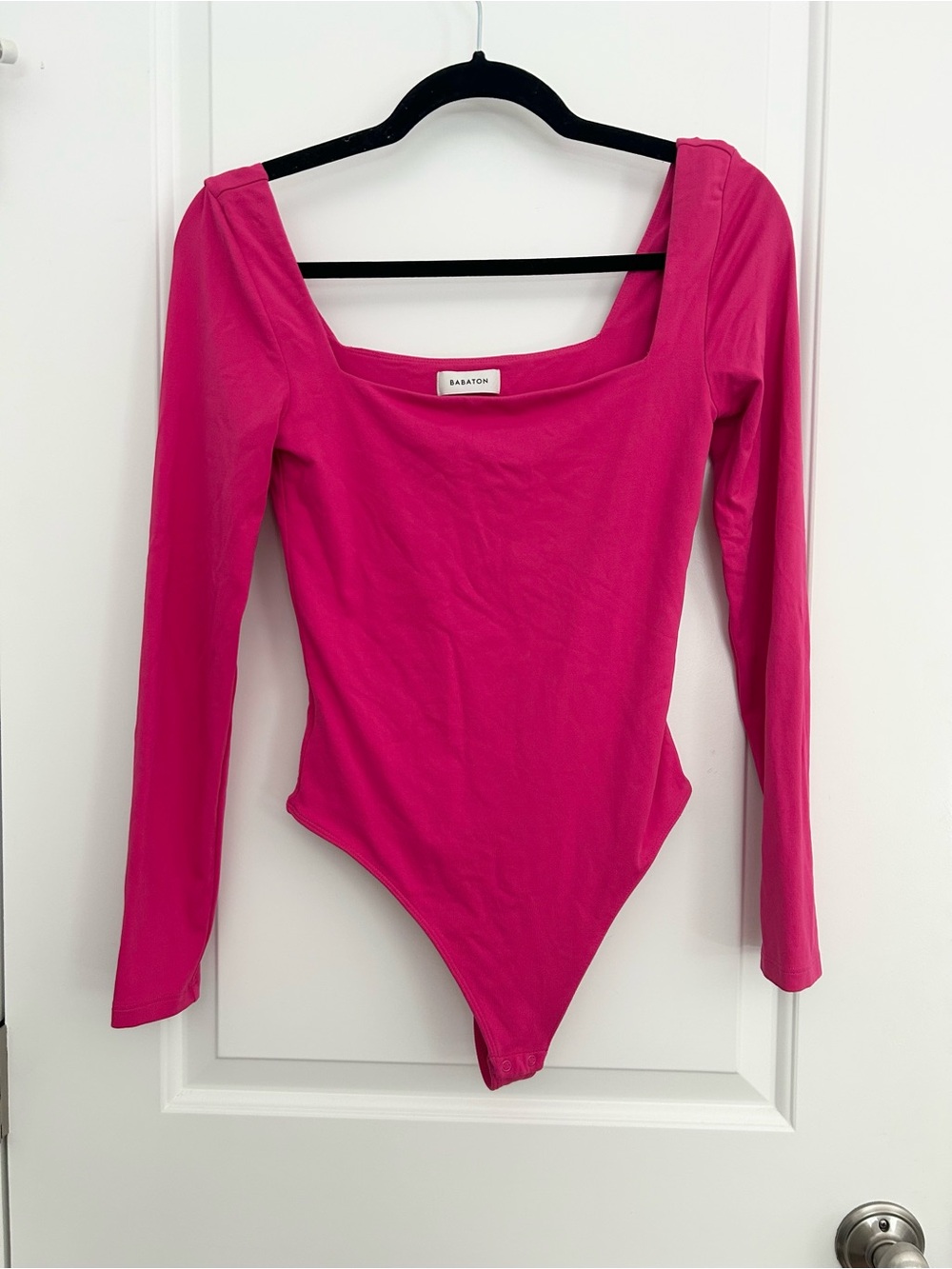Aritzia Babaton Fuchsia Pink Square Neck Bodysuit - Picture 1 of 4